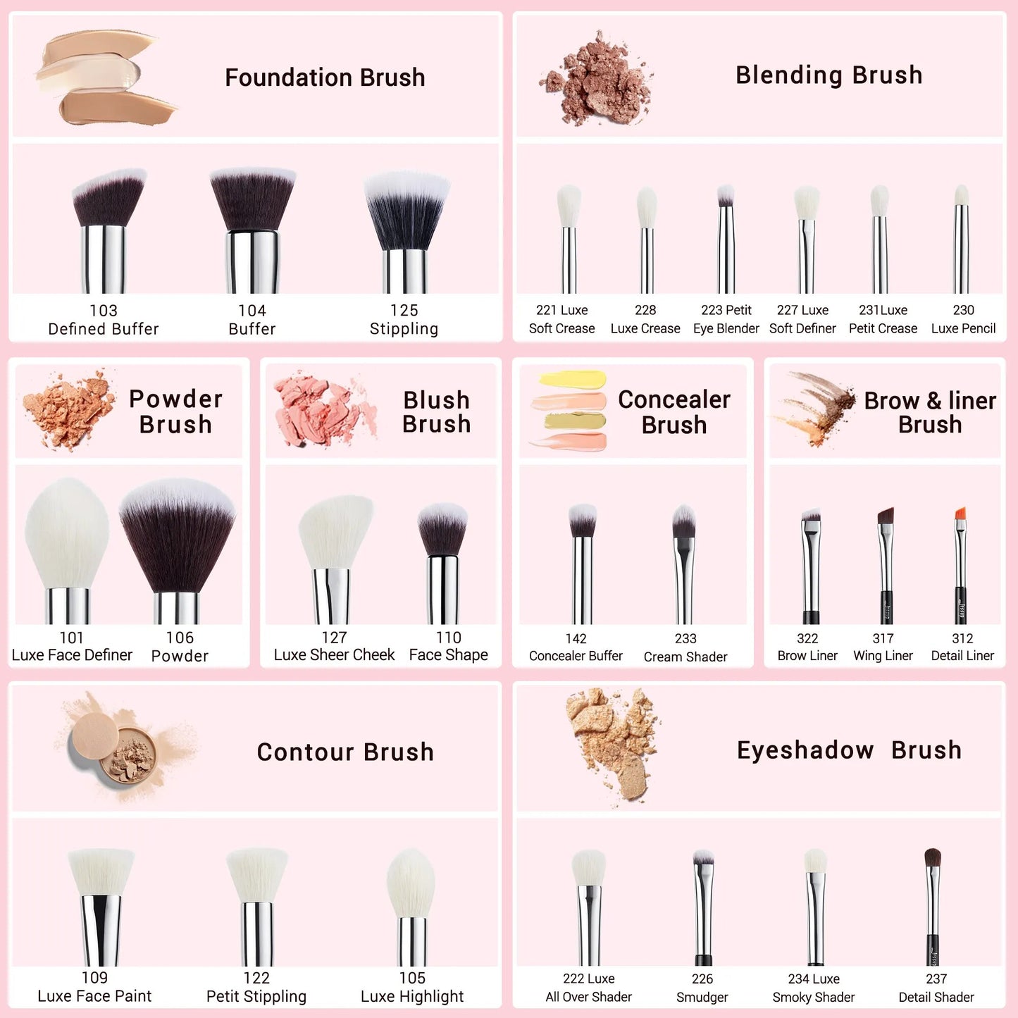 6- 25pcs Make up Brushes set