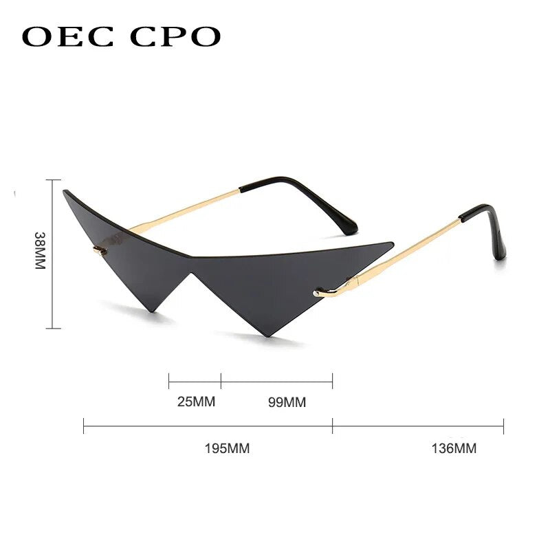 Triangle Cat eye Rimless Sunglasses