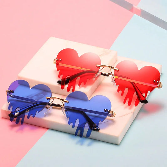 Unique Heart Rimless Sunglasses