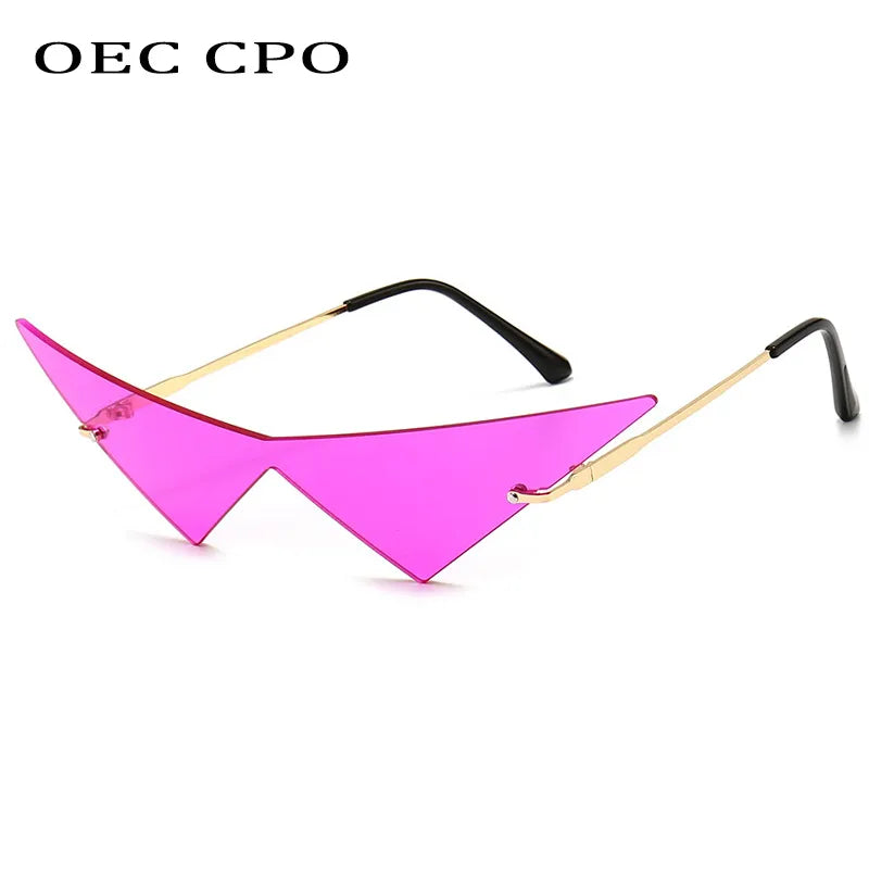 Triangle Cat eye Rimless Sunglasses