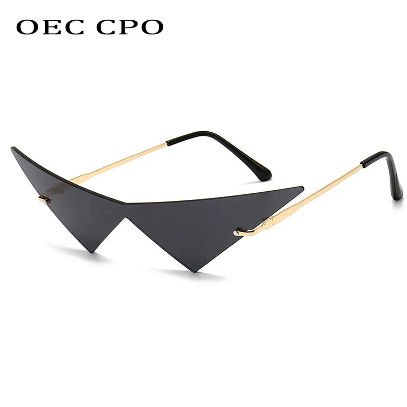 Triangle Cat eye Rimless Sunglasses