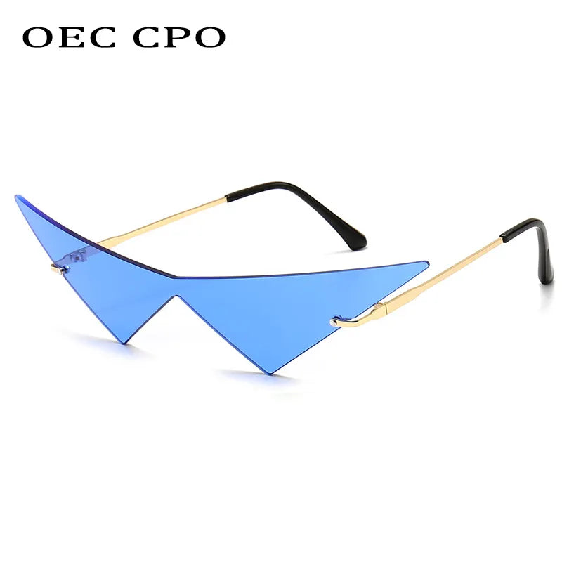 Triangle Cat eye Rimless Sunglasses