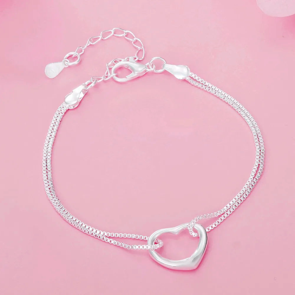 Pretty Heart Silver Set