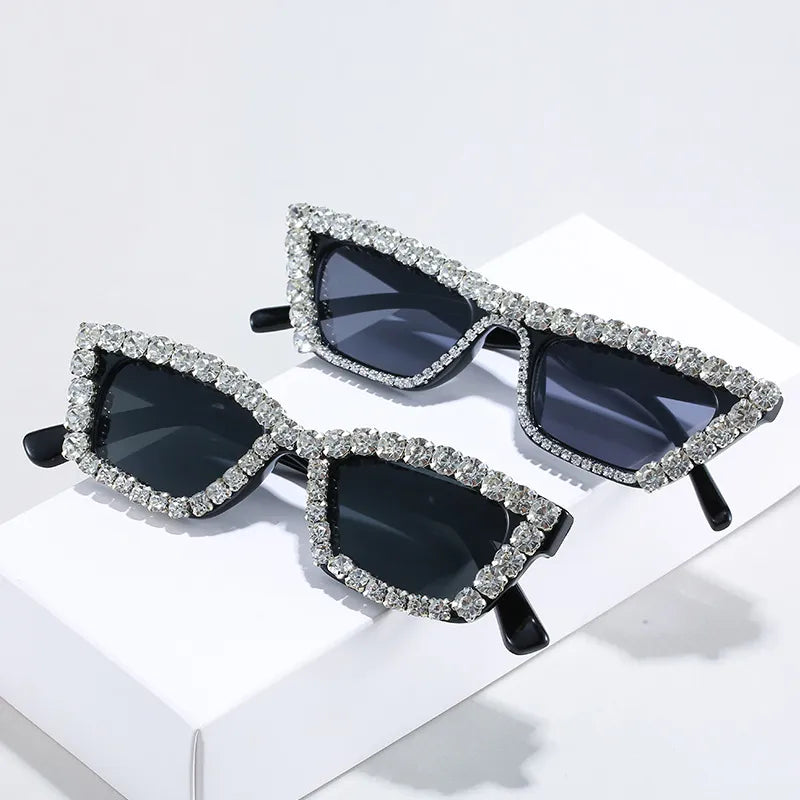 Cat Eye Leopard Rhinestone Sunglasses