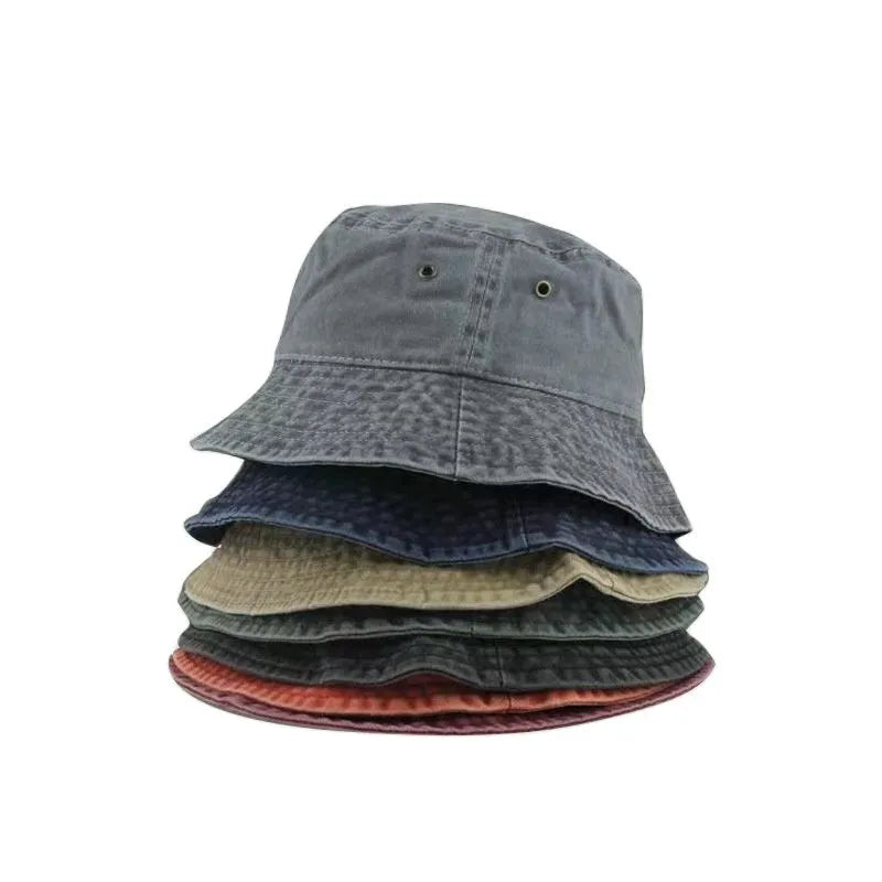 Washed Denim Vintage Bucket Hat