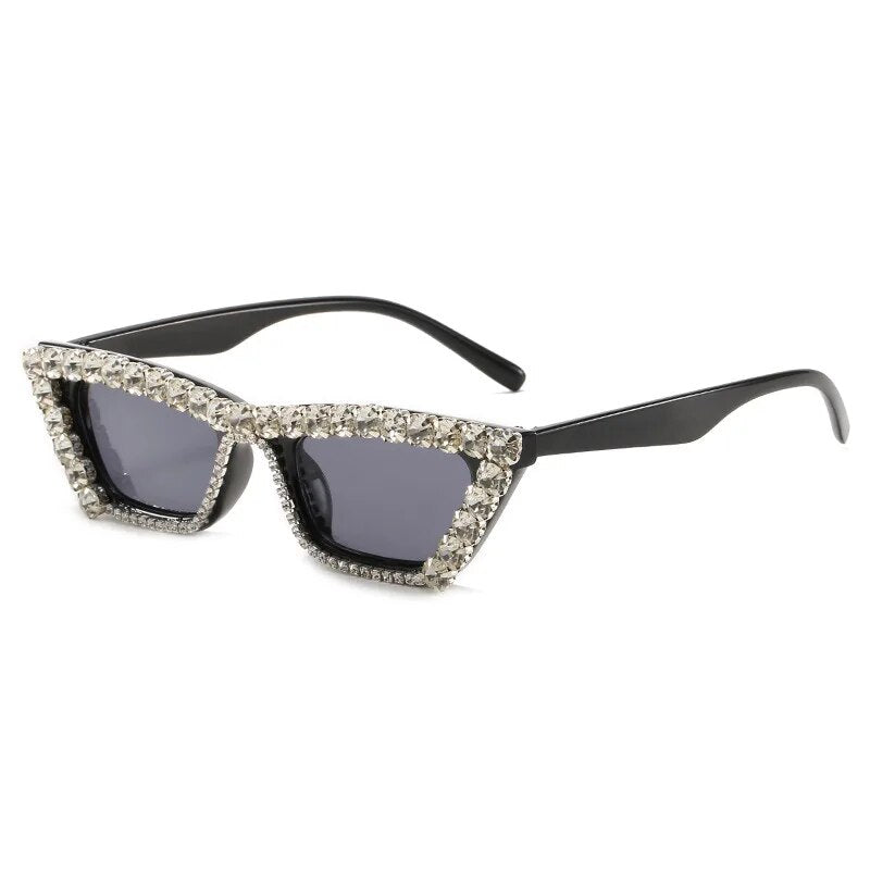 Cat Eye Leopard Rhinestone Sunglasses