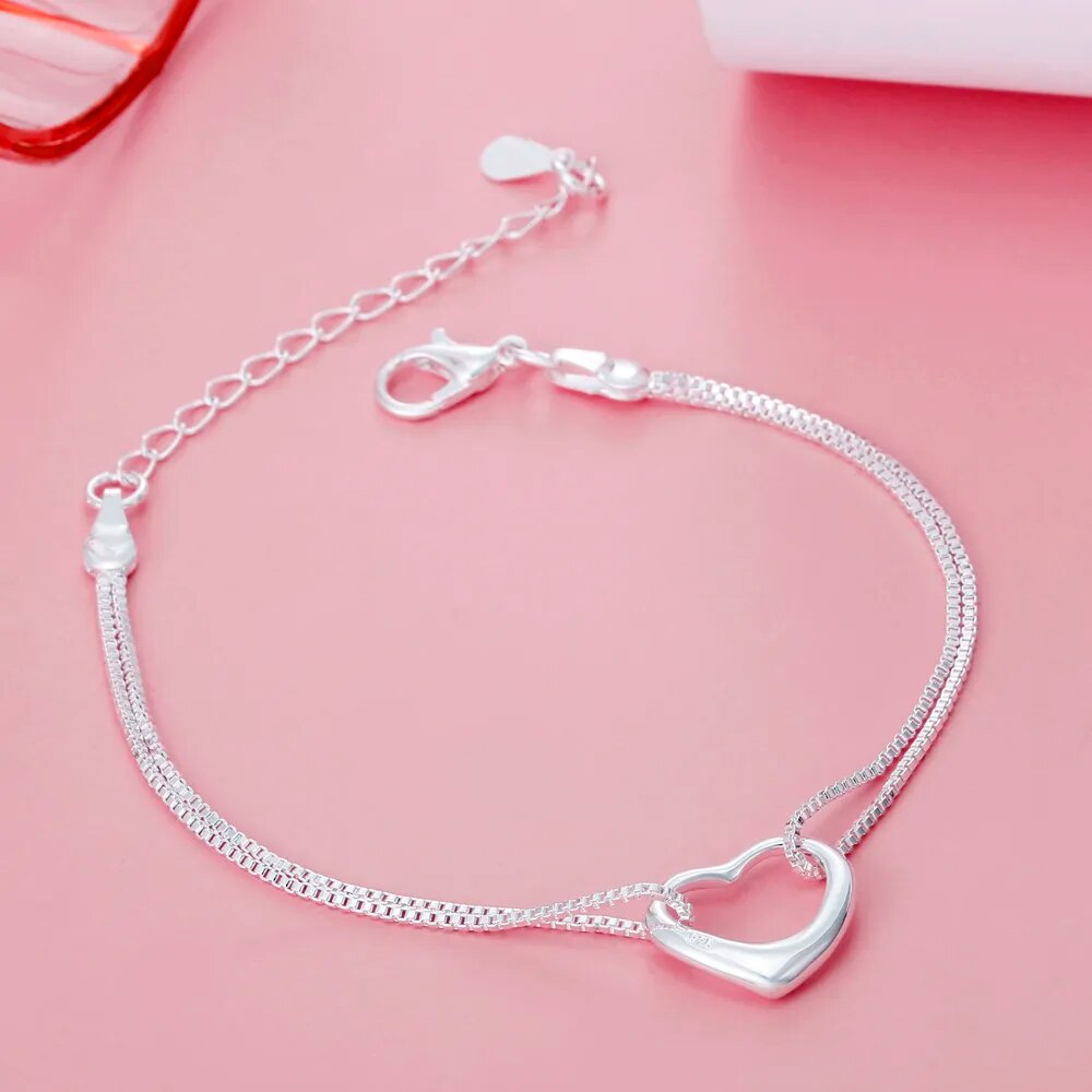 Pretty Heart Silver Set