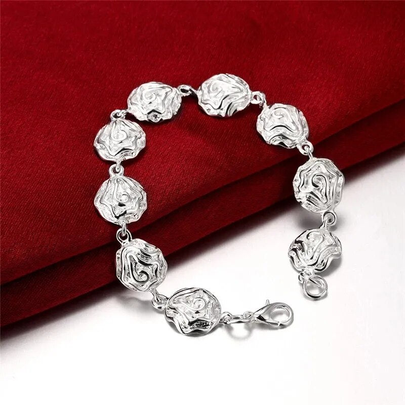 Rose flower Silver Set