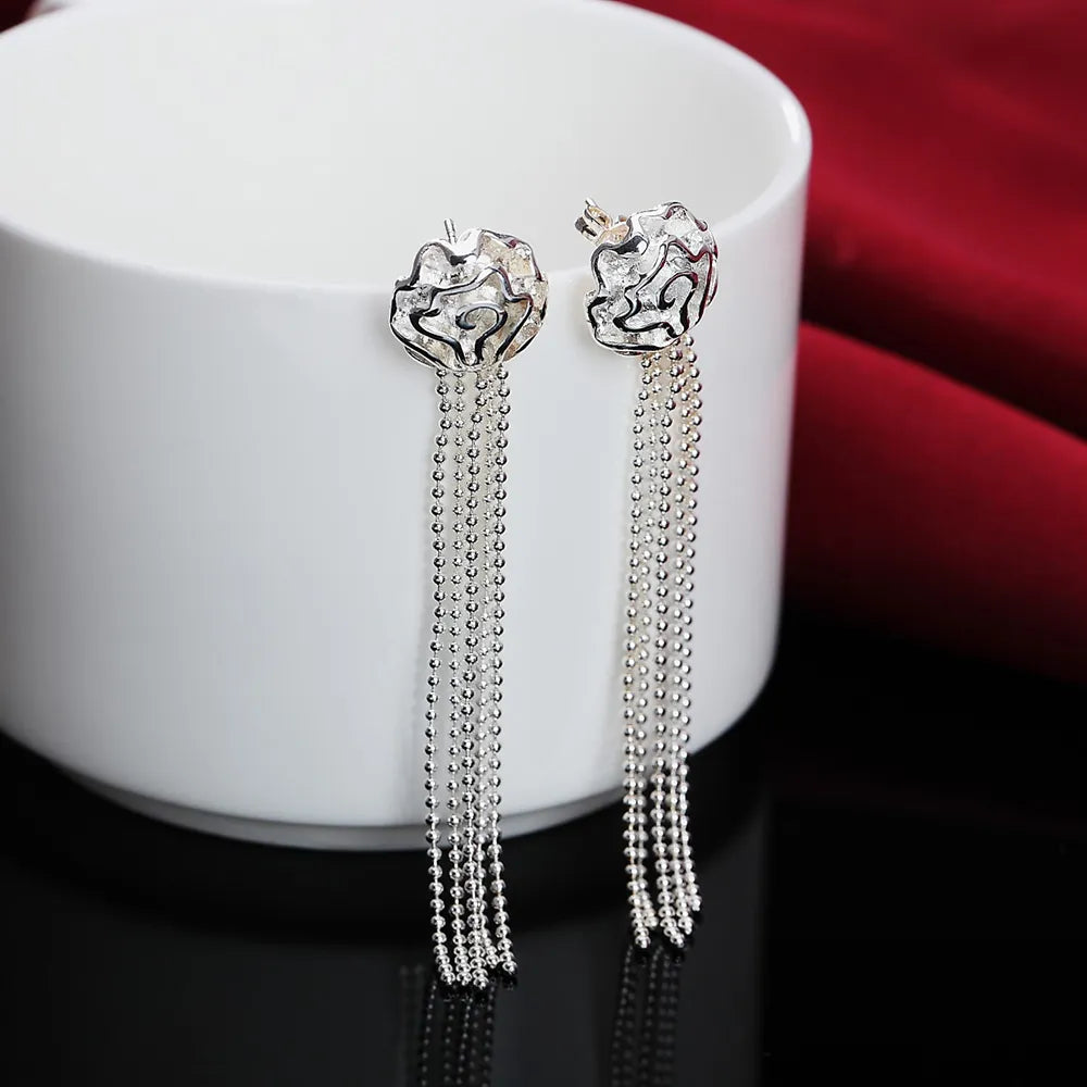 Rose flower Silver Set